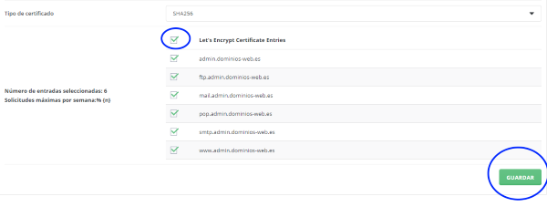 configurar el certificado ssl con lets encrypt